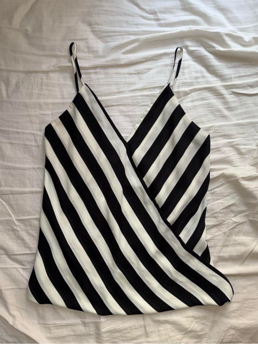Ro & De Black and White Striped Top